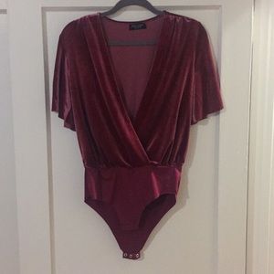 Velour Low Cut Bodysuit